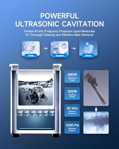 CREWORKS 15L Digital Sonic Cleaning Machine, 4 gal 360W Ultrasound Cleaner