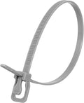 RETYZ 12-Inch Gray Reusable Releasable Cable Ties – 20 Pack, 50 lb Strength, Patented Quick-Release, Tool-Free Design for Home, Office, and Light Industrial Use