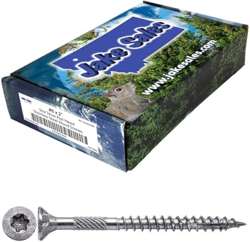 #8 x 2 Silver Star Stainless Steel Wood Screw Torx/Star Drive Head - Grade 305 Stainless Steel Torx/Star Drive Wood Screws - (5 POUNDS - 765 Approx. Screw Count)