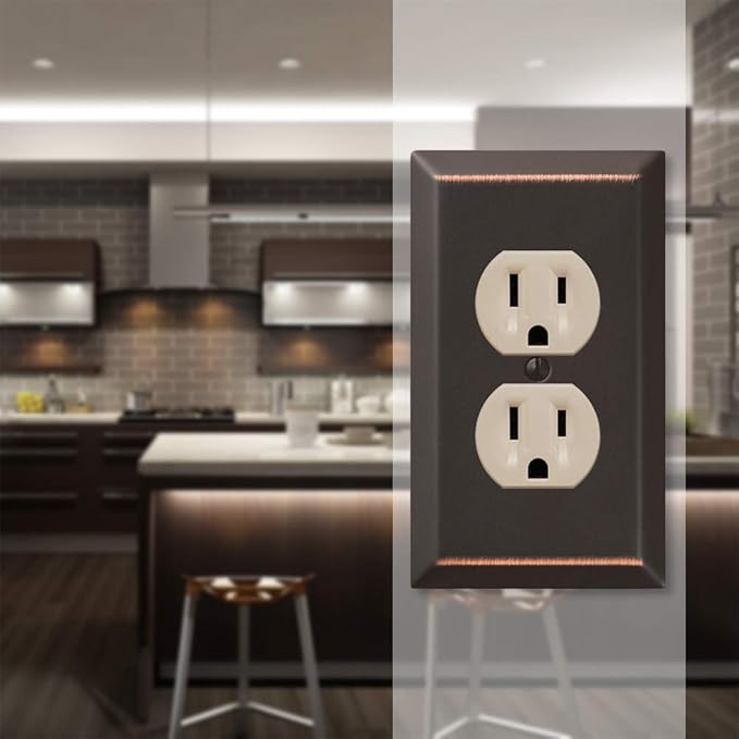 Amerelle Wall Plate, 1 Duplex, Steel | Aged Bronze | 2-Pack
