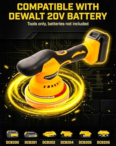 Cordless Buffer Polisher Compatible with DeWALT 20V, 6" Orbital Polisher