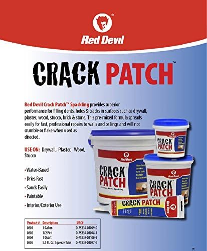 Red Devil 0802 Crack Patch Premium Acrylic Spackling, 1/2 Pint