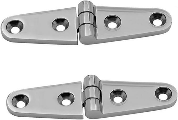 316 Stainless Steel Boat/Door Hinge ，Heavy Duty Marine Grade Cupboard Cabinet Drawer Door Strap Butt Hinge Furniture Hardware (Size: 4”X1”,4pcs)