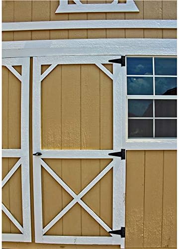 6 Inch T-Strap Shed Door Hinges Heavy Duty,Black Tee Hinge for Wooden Fences,Yard Door,Barn Door Gates, Wrought Hardware Rustproof,2Pack/Set