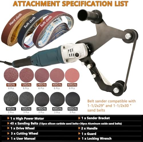 Pipe Belt Sander - 1280W Industrial Grade Pipe Tube Polishing Sandingwith 6 Variable Speeds,Suitable for Polishing Various Circular Pipe Materials,Woodworking and Metal Rust Removal(45Pcs Belts).