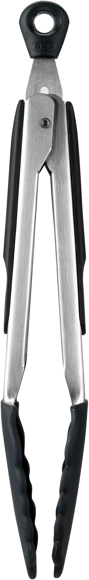 OXO Good Grips Silicone Flexible Tongs Stainless,Black & Good Grips 9-Inch Tongs with Silicone Heads