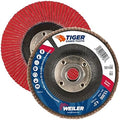 Weiler 50106 Saber Tooth 5/8"-11 Arbor 4-1/2" Diameter 60 Grit Ceramic Phenolic Backing Angled Abrasive Flap Disc (Pack of 10)