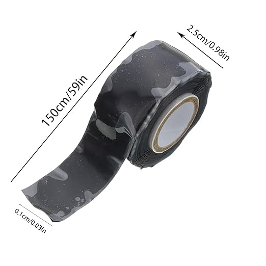 Black Seal Self-Fusing Silicone Repair Tape, Waterproof Pipe Sealing, Stretch-Resistant Tape Weatherproof Self Fusing Sealing Tape for Emergency Pipeline Repair/Cable Bandage/Tool Fixing