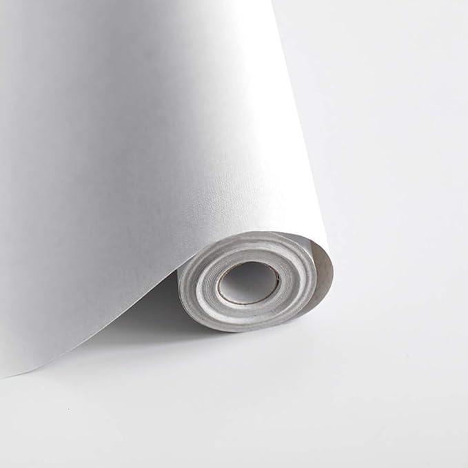 Safiyya 984.2"x17.7" Peel and Stick Wallpaper White Contact Paper Modern Wall Paper Decorative Removable Wallpaper Vinyl Roll for Wall