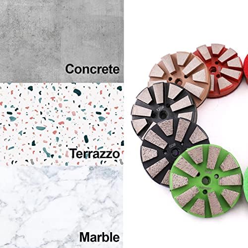 5PCS 3" 10 Segments Metal Bond Diamond Grinding Polishing Pad Concrete Marble Granite (Mix)