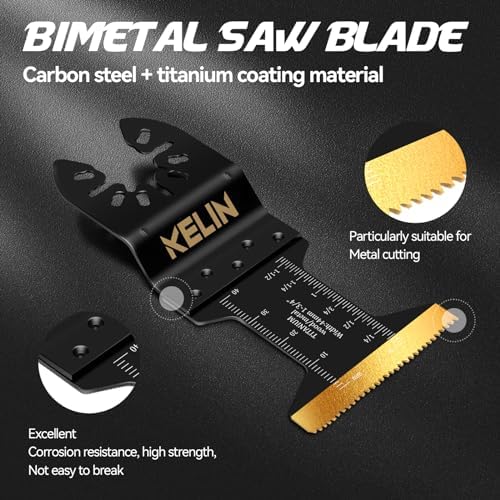 KELIN 28pcs Titanium Oscillating Tool Blades, Universal Multitool Blades