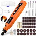 Cordless Mini Rotary Tool Set -5 Speed Multi-Purpose Rotary Tool Kit 5000-18000RPM 3.7V Rechargeable Engraving Pen with LED Light 64Pcs Accessories for DIY Craft Sanding Polishing Drilling Orange