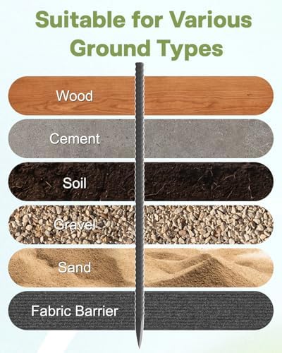 50 Pcs 12 Inch Ground Rebar Stakes, Heavy Duty Ground Anchors