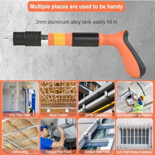 Concrete Nail Gun Kit with 110pcs Nails & Case, 5 Speed Adjustable