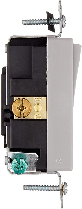 Leviton 20 Amp, 120/277 Volt Decora Plus Rocker Single-Pole AC Quiet Switch, 5621-2GY, Gray