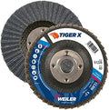Weiler 51226 Tiger X Flap Disc, Ceramic and Zirconia Alumina, Flat, Phenolic Backing, 40 Grit, 4-1/2", 5/8-11" Arbor Hole (Pack of 10)