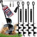 MIXC Heavy Duty Ground Anchors Screw in, 18-Inch, 4-Pack with Straps