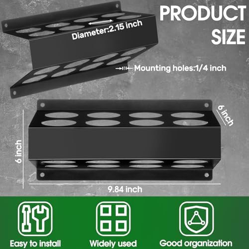 DoubleFill 9 Pcs Welding Rod Storage Set 8 Slot Tig Welding Filler Rod Holder with 8 Pcs 40 Inch Tungsten Electrode Storage Tubes Wall Mount Organizer Welder Tools Supplies
