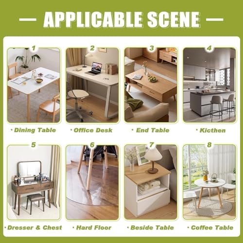 OstepDecor 36 x 72 in Clear Table Protector 1.5mm Thick Plastic Table Cover