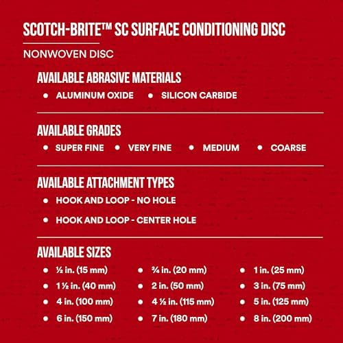 Cubitron Surface Conditioning Disc for Sanding – Metal Surface Prep – Hook and Loop – Aluminum Oxide – Medium Grit – 5” diam. – Pack of 10
