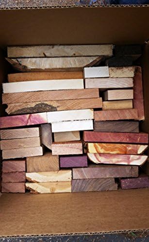 Woodchucks Wood Large Box of Long 3/4" Thick Unfinished Craft Wood. Many Species. Scrap Lumber Perfect for Odds and Ends
