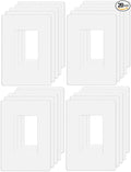 ZEFTV Screwless Decorator Wall Plates 1-Gang Switch Outlet Electrical Cover Plate Unbreakable Thermoplastic Faceplate for Decorative Receptacle Outlet Switch, White (20 Pack)