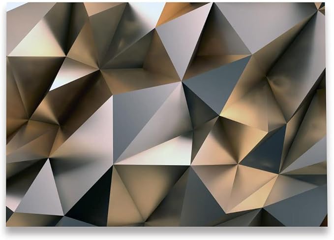 Cliouar-Metal Polygon Geometry Wall Mural Wallpaper for Bedroom Living Room 182" x 122" (Not Peel and Stick)