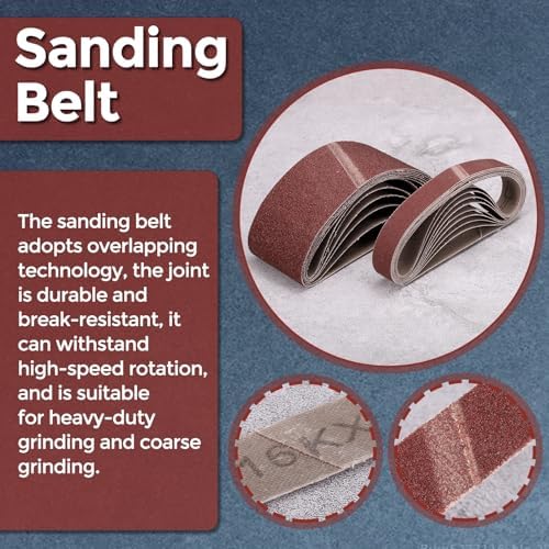 10 Pcs Sanding Belts 3 x 24 Inch 36 Grit Aluminum Oxide
