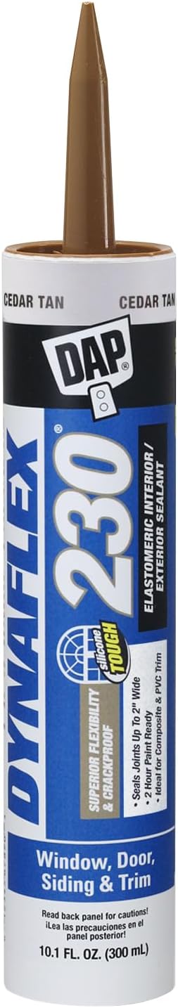 12 Pack of 10.1 oz Dap 18412 Dynaflex 230 Cedar Tan Premium Window, Door, and Trim Sealant