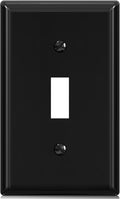 ELEGRP Toggle Light Switch Wall Plate, 1-Gang Standard Size Switch Covers, Unbreakable Polycarbonate Replacement Faceplates Covers, UL Listed, Color-matched Screws Included (1 Pack, Glossy Black)