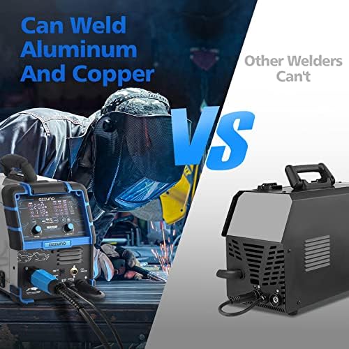 AZZUNO 250A Aluminum MIG Welder, 110V/220V 6 in 1 Gas/Gasless MIG