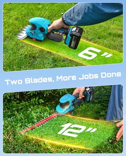 Seesii 20V Cordless Pole Hedge Trimmer & Grass Shears 4-in-1, 9-Ft Reach