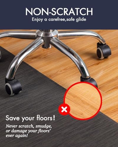 BARoyal Office Chair Mat for Hardwood Floor Under Desk Computer Rolling Chair Mat for Wood/Tile Floor Non-Slip Heavy Duty Desk Rug PVC Plastic Hard Floor Protector 46"x 72" (Espresso)