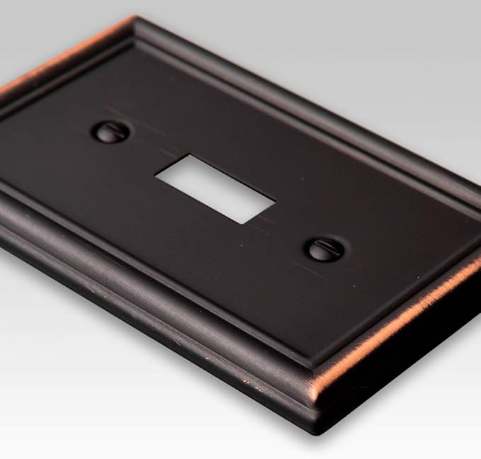 Amerelle 149DDDB Chelsea Wallplate, 2 Duplex, Steel, Aged Bronze, 1-Pack