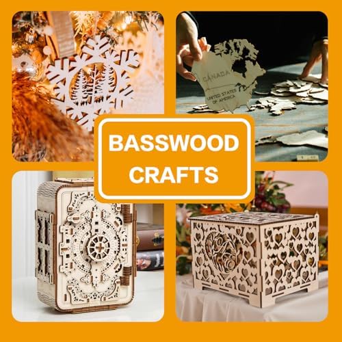 12 Pack Basswood Sheets 1/4 inch,12x12x1/4Iinch Plywood Sheets,6mm Basswood for Laser Cutting,Laser Engraving Blanks,Thin Natural Unfinished Wood for Crafts,Wood Burning (12pack-12x12 1/4(6mm) Thick)