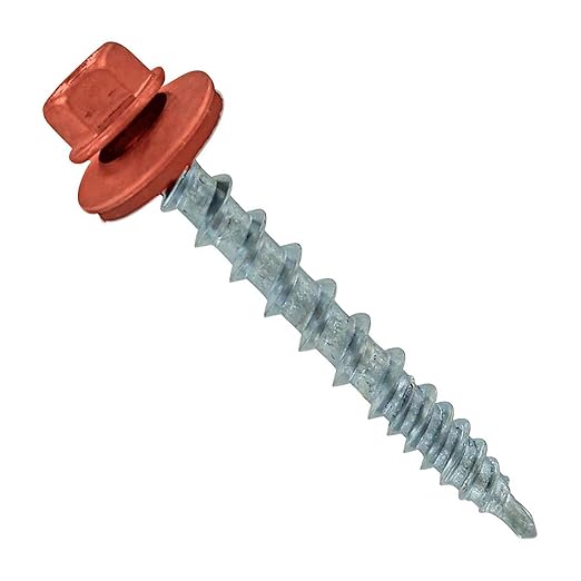 Fasteners Plus ST Fastening Kwikseal Woodbinder Metal to Wood #10 X 1-1/2" Copper Screws with EPDM Rubber Washer, 250-Count - Designed for Metal Roofing and Siding Panels