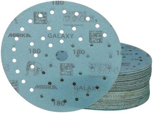 Mirka Galaxy Multifit 6 Inch Ceramic Discs, 180 Grit, Hook & Loop, 50 Pack