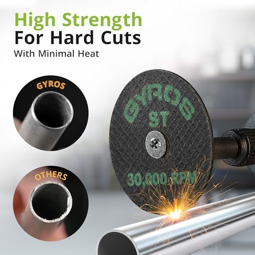GYROS Cut-Off Wheels for Rotary Tools – 2” Super-Tensile Fiberglass Reinforced, 12-Pack | Designed for Stainless Steel, Titanium, Nickel, Carbon & Chrome Alloys | Made in USA 11-42002/12