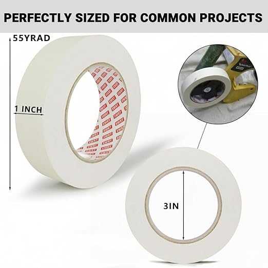 SWRT Masking Tape 1 Inch Wide x 55 Yards, 36 Rolls (1980 Total Yards), Bulk Painters Tape for Painting, Labeling & General Purpose, Clean Removal, Easy Tear, Multi-Surface