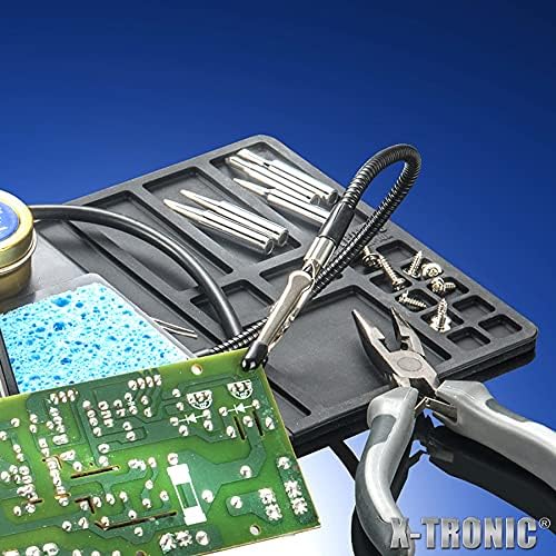 The Original X-Tronic 3020-XTS • 75W Soldering Iron Station Kit • 2 Helping Hands • Silicone Tool Mat • 5 Extra Tips • 50g Roll of Solder • Brass Sponge • Cleaning Flux • C/F Conversion • Auto Sleep!