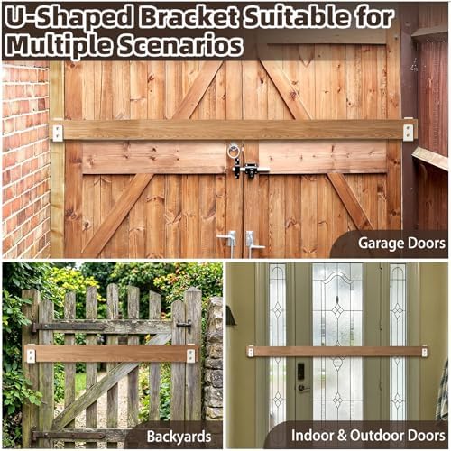 2x4 Door Barricade Brackets, 3mm Door Reinforcement Security Brackets(8PCS)