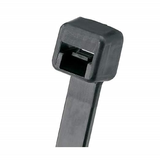 Panduit PLT2M-M0 Pan-Ty Standard Locking 8" Cable Tie, Curved Tip for Easy Threading, Indoor/Outdoor, UV/Weather-Resistant Nylon 6.6, 18 Lb. Tensile Strength, Cord Management, Black (Pack of 1000)