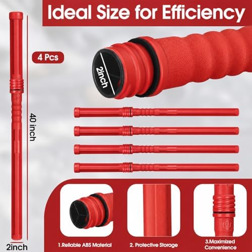 DoubleFill 5 Pcs Welding Rod Storage Set 4 Slot Tig Welding Filler Rod Holder with 4 Pcs 40 Inch Tungsten Electrode Storage Tubes Wall Mount Organizer Welder Tools Supplies(Red)