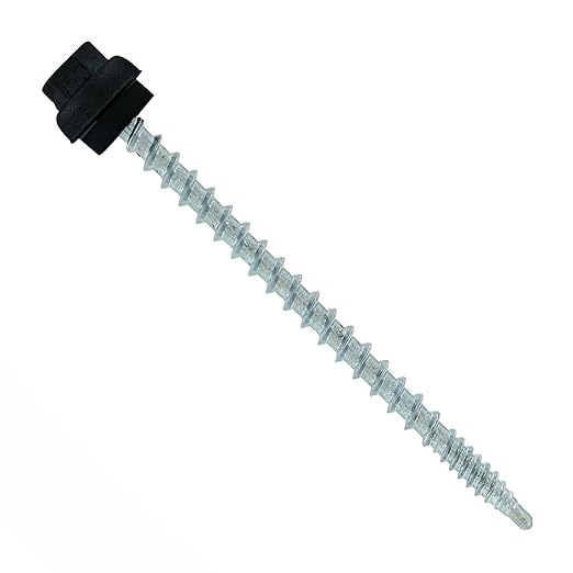 Fasteners Plus ST Fastening ZXL Woodbinder Metal-to-Wood #10 x 3 Black Screws with EPDM Rubber Washer, 250-Count - Designed for Metal Roofing and Siding Panels
