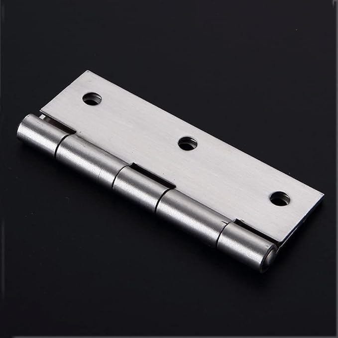 Medsuo 2 PCS Door Hinges 3 Inch Stainless Steel Folding Butt Hinges with 12 PCS Stainless Steel Screws for Door Case Lid Wooden Box Chest (Silver)