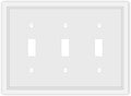 Triple Toggle Light Switch Cover Plate White Classic Decorative Light Switch Plates Cover 3-Gang Wall Plate Cover
