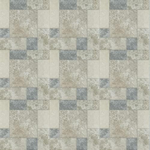 Tivoli Self Adhesive Vinyl Floor Tiles, 45 Tiles - 12" x 12", Marble Blocks - Peel & Stick, DIY Flooring for Kitchen, Dining Room, Bedrooms, Basements & Bathrooms by Achim Home Decor