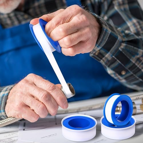 Pushglossy 300 Rolls PTFE Tape 1/2 x 520 Inches Plumbers Tape, White