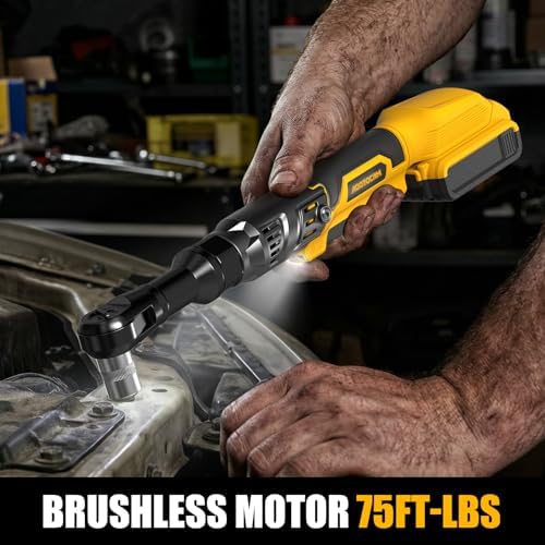 3/8" Cordless Ratchet Wrench for DeWalt 20V, 75 Ft-lbs(102N.m)