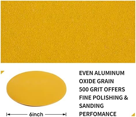 S SATC 100 PCS PSA Sanding Discs 6 Inch Sanding Discs Stick On 500 Grit Round Sandpaper Roll for Orbital Sander